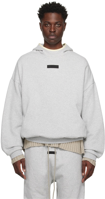 Photo: Fear of God ESSENTIALS Gray Patch Hoodie