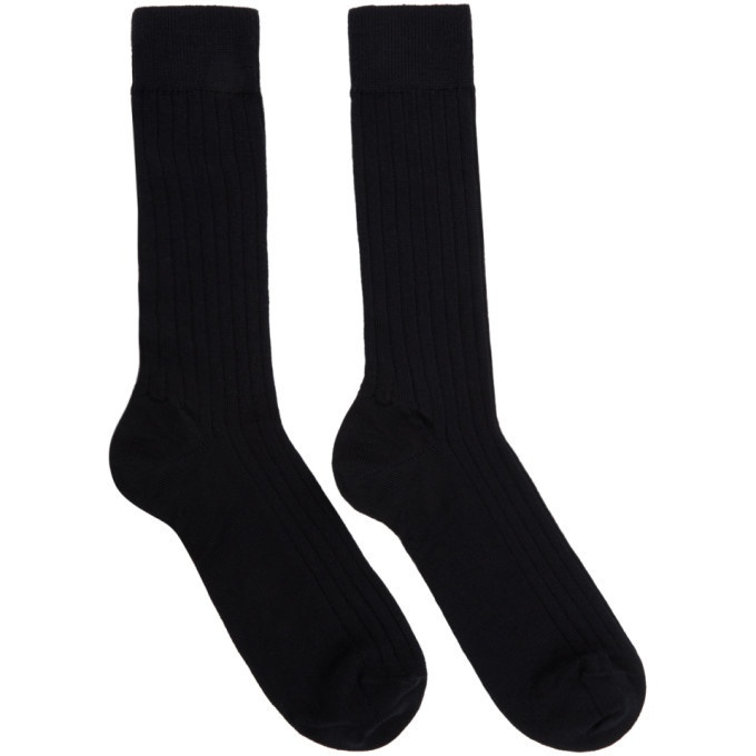 Photo: Sunspel Navy Rib Socks