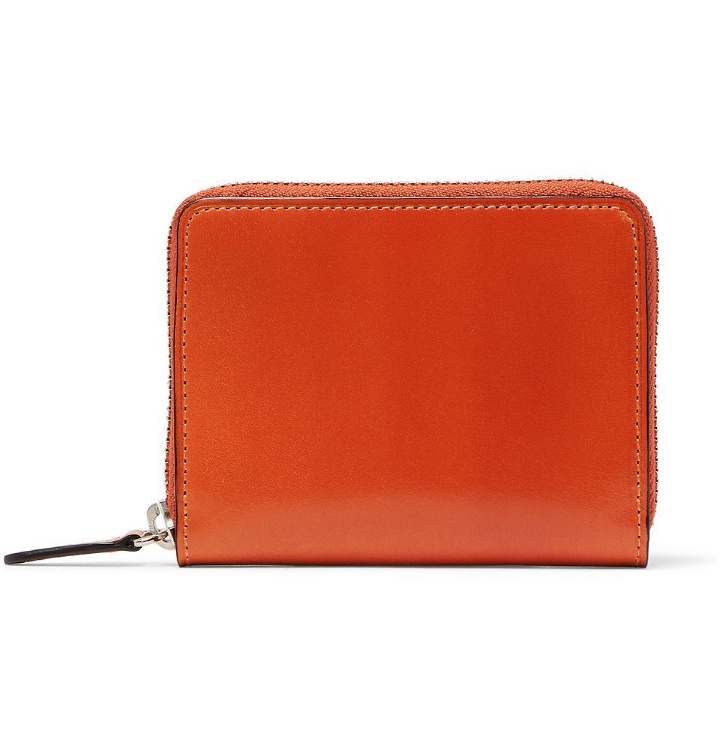Photo: Il Bussetto - Polished-Leather Zip-Around Wallet - Orange