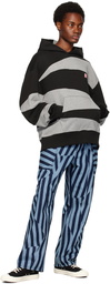 Kenzo Black & Gray Kenzo Paris Dazzle Stripe Hoodie