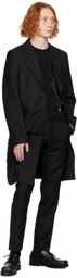 Comme des Garçons Homme Plus Black Layered Faux-Fur Coat