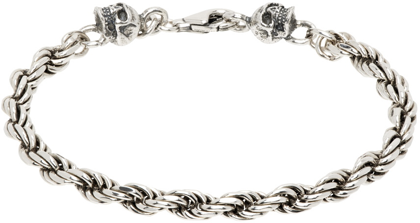 Emanuele Bicocchi SSENSE Exclusive Silver Skull Bracelet