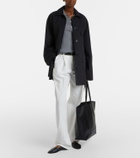 Toteme Ribbed-knit cashmere and silk polo shirt