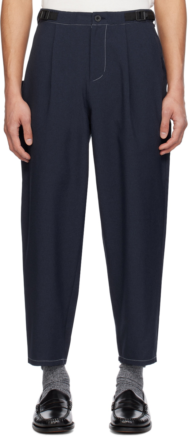 meanswhile Navy Fatigue Overwrap Trousers