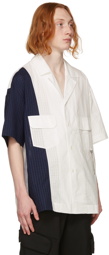 Feng Chen Wang Navy & White Panelled Shirt
