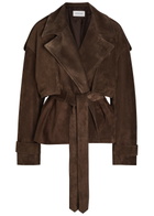 Armarium Flamina Belted Suede Trench Jacket Brown