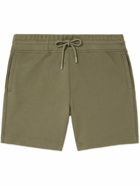 Mr P. - Straight-Leg Garment-Dyed Cotton-Jersey Drawstring Shorts - Green