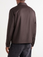 NN07 - Alban 10052 Brushed Wool-Blend Flannel Blouson - Brown