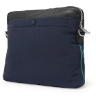Paul Smith - Leather-Trimmed Canvas Messenger Bag - Navy
