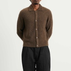 Percival Men's Archive Soft Knitted Collared Cardigan in Espresso