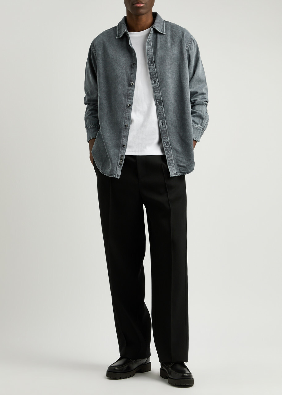 Rag & Bone Matthew Faded Denim Shirt Blue