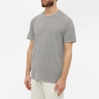 Officine Générale Men's Fine Stripe T-Shirt in White/Grey