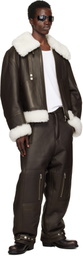 Moose Knuckles Brown Darrell Leather Pants