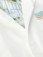 Casablanca - Vase Camp-Collar Printed Silk-Twill Shirt - White