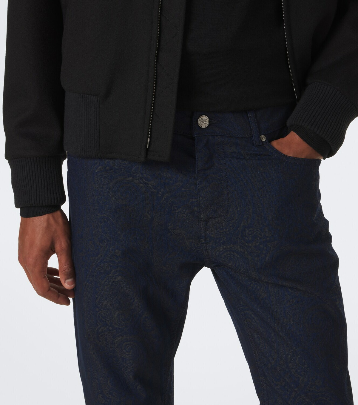 Etro Jacquard cotton-blend slim pants