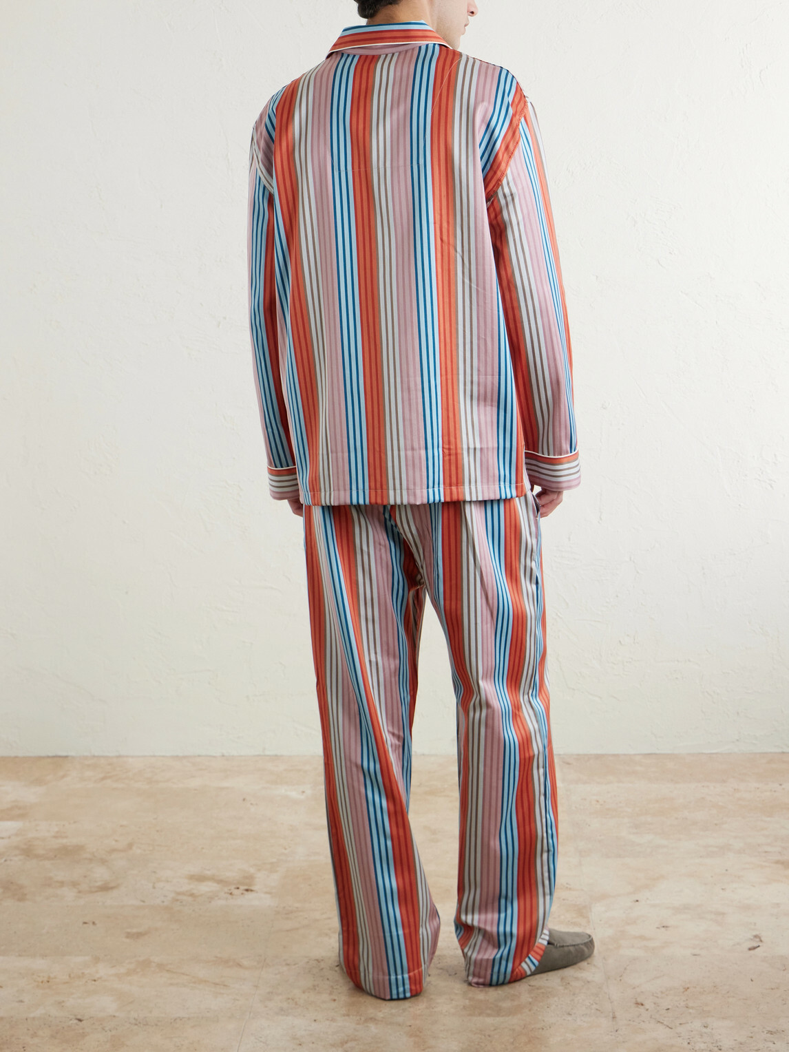 Derek Rose - Wellington 61 Striped Cotton Pyjama Set - Pink
