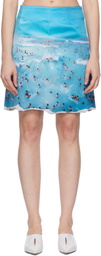 ABRA Blue Poster Denim Miniskirt