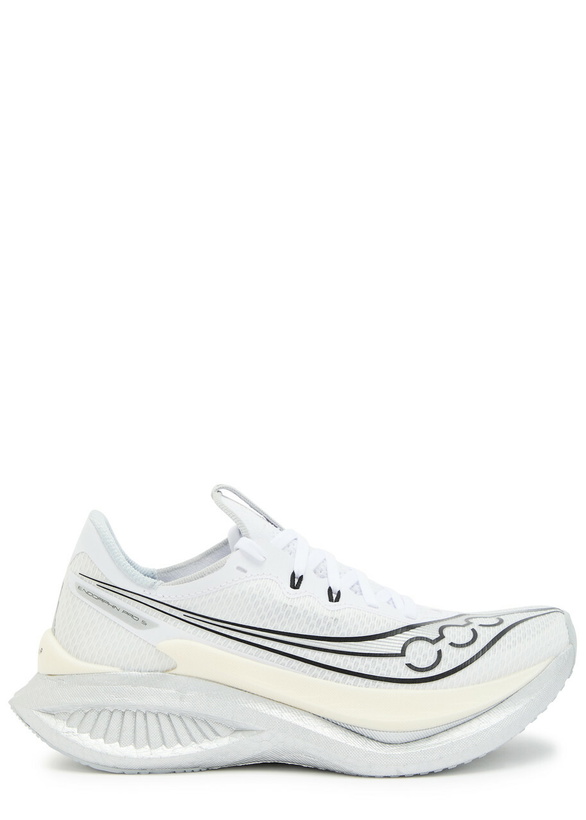 Photo: Saucony Endorphin Pro 5 Panelled Mesh Sneakers White And Black