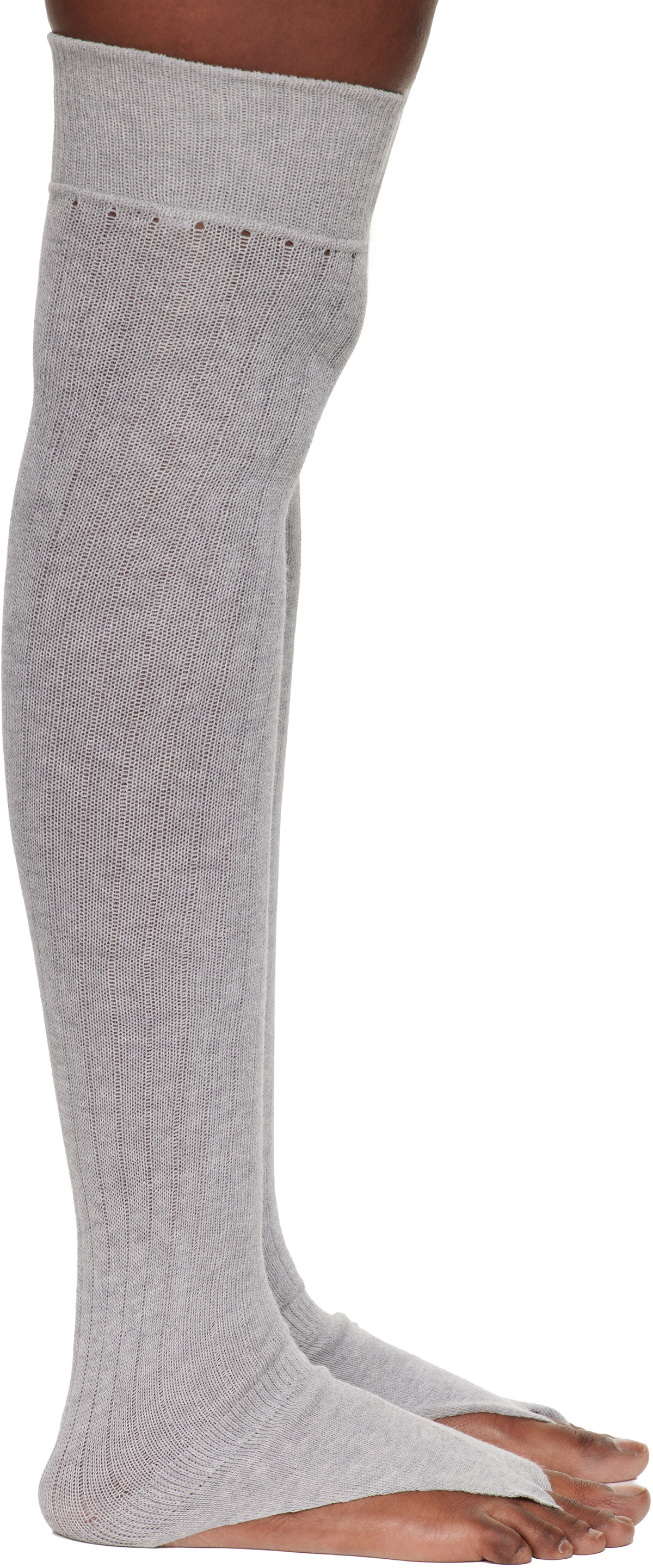 Julie Kegels Gray Thong Socks