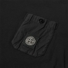 Stone Island Junior Men's Long Sleeve Patch Logo Pocket T Shirt in Black
