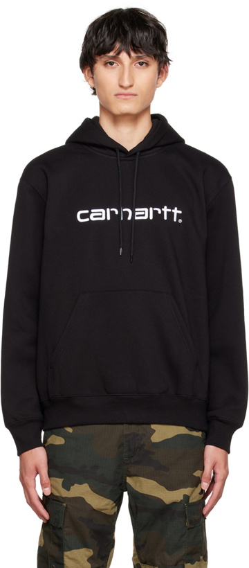 Photo: Carhartt Work In Progress Black Embroidered Hoodie