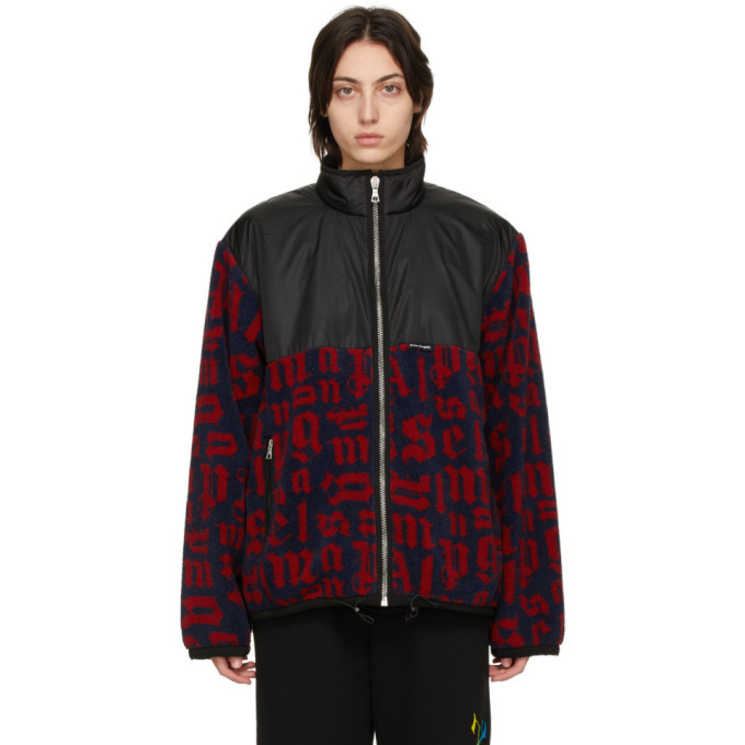 Palm Angels Blue and Red Monogram Track Jacket Palm Angels