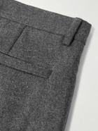 Zegna - Tapered Pleated Wool Trousers - Gray