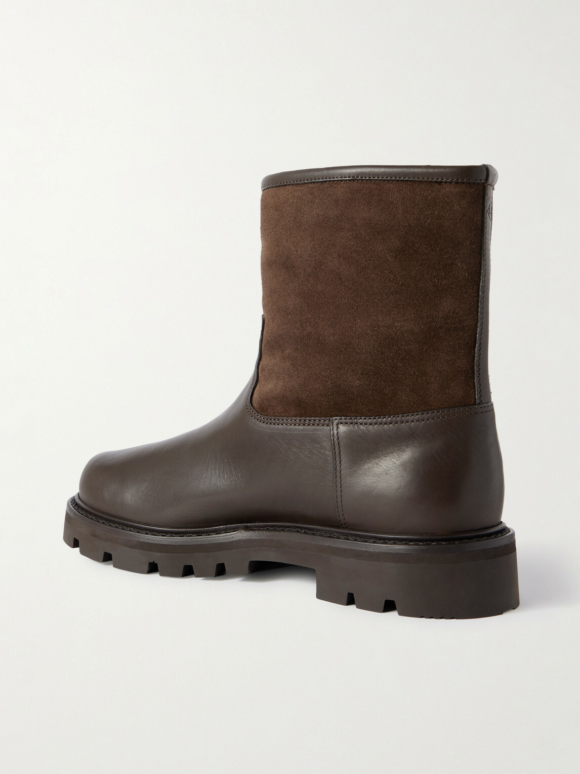 Loro Piana - Suilven Walk Shearling-Lined Suede and Leather Boots - Brown
