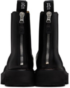 R13 Black Single Stack Chelsea Boots