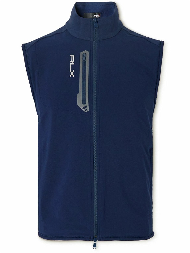 Photo: RLX Ralph Lauren - Logo-Print Cotton-Blend Shell Golf Gilet - Blue