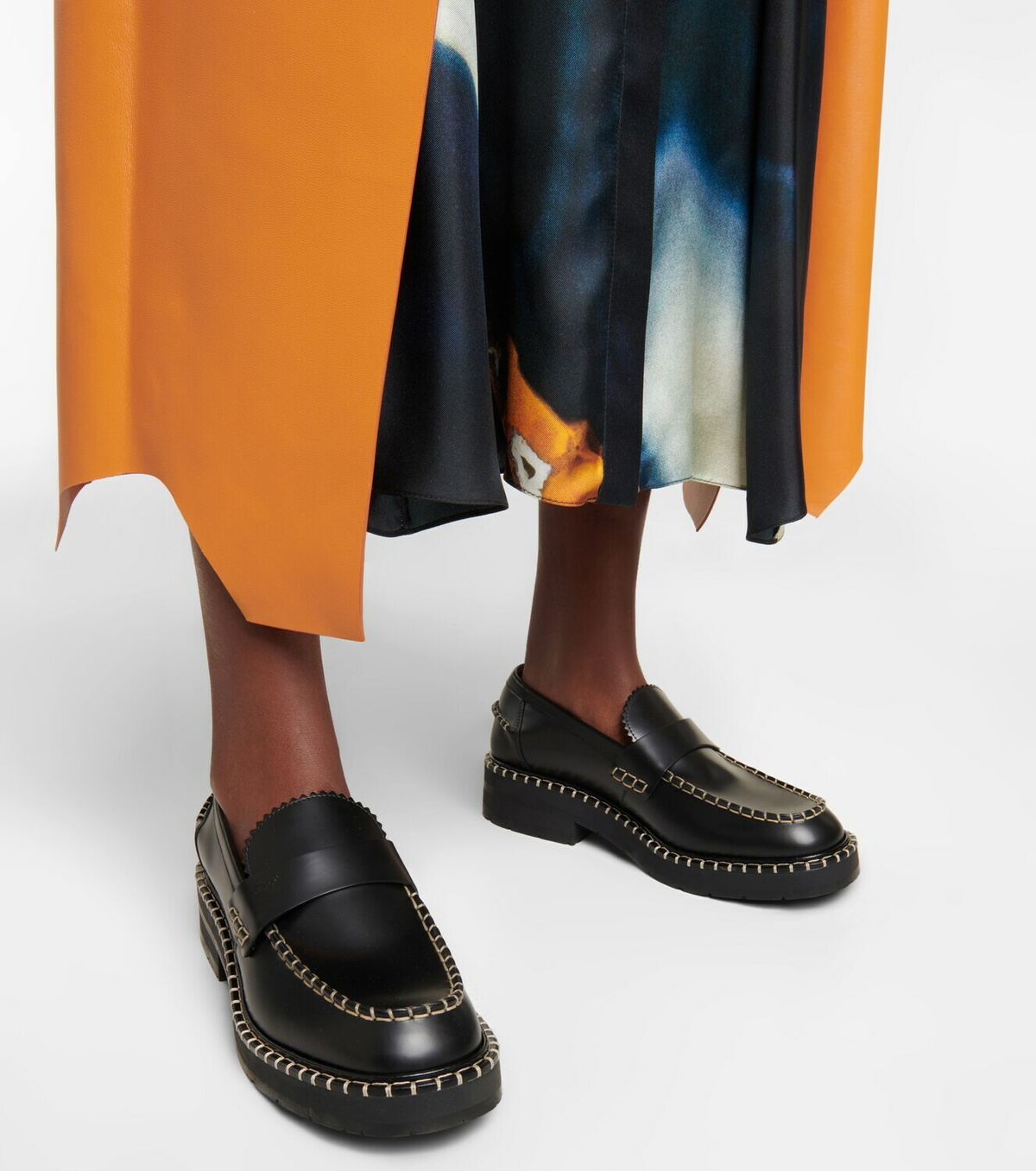 直営店‐Chloe‐ SALE! Noua ローファー Chloe - Noua whipstitch leather loafers Chloe