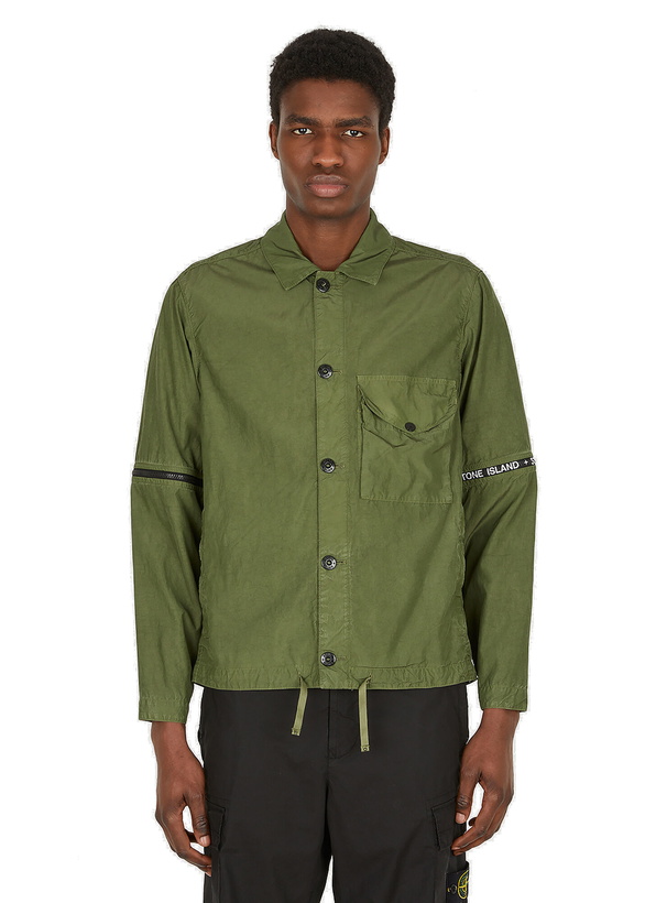 Photo: Zipped Elbow Overshirt Jacket in Green