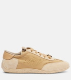 Roger Vivier Viv Low leather-trimmed satin sneakers