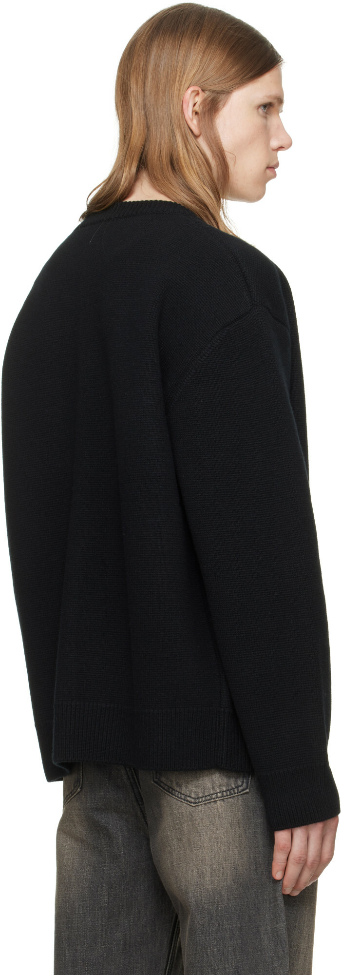 We11done Black Logo Classic Cardigan