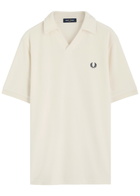 Fred Perry Logo-embroidered Towelling Cotton-blend Polo Shirt Ecru
