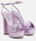 Aquazzura Olie Plateau 140 leather sandals