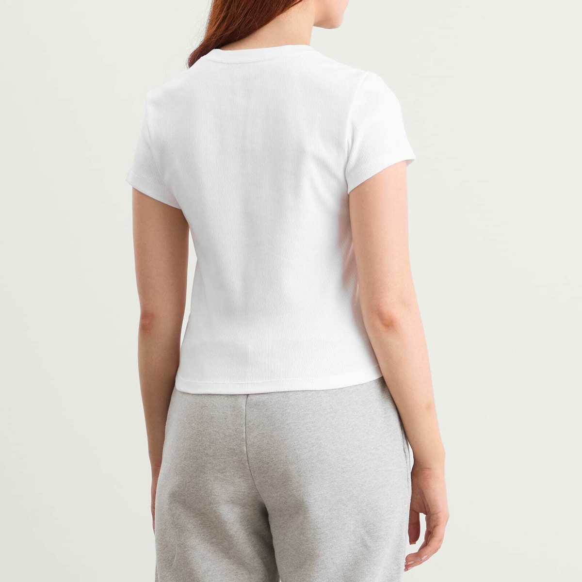 Nike Women's Tight Ribbed T-Shirt in White