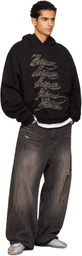 We11done Black Se11done Multi-Logo Hoodie