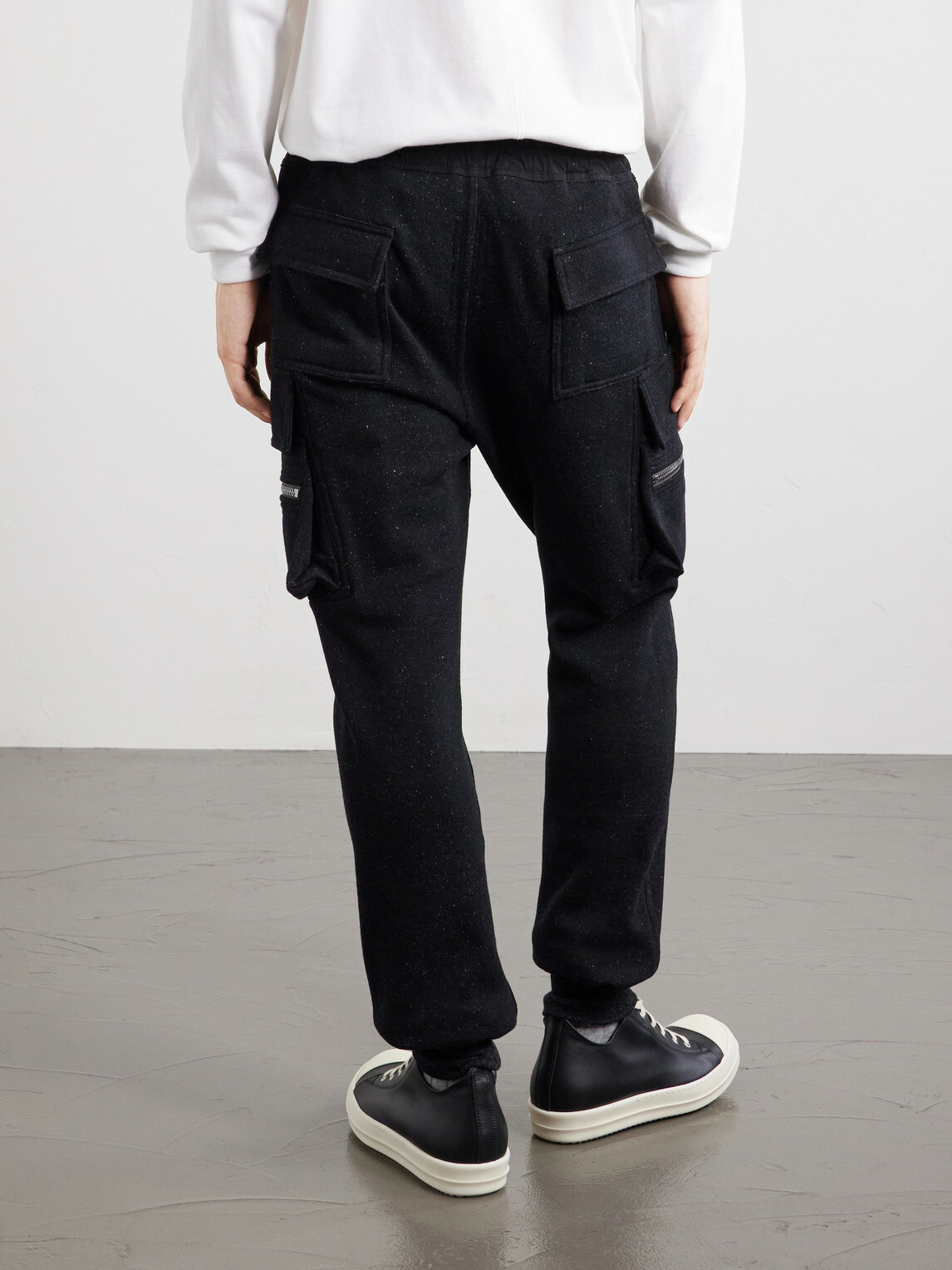Rick Owens - Mastodon Tapered Wool and Cotton-Blend Jersey Sweatpants - Black