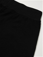 Polo Ralph Lauren - Slim-Fit Tapered Logo-Embroidered Waffle-Knit Cotton Sweatpants - Black