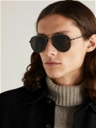 Cartier Eyewear - Santos Aviator-Style Gunmetal-Tone Sunglasses