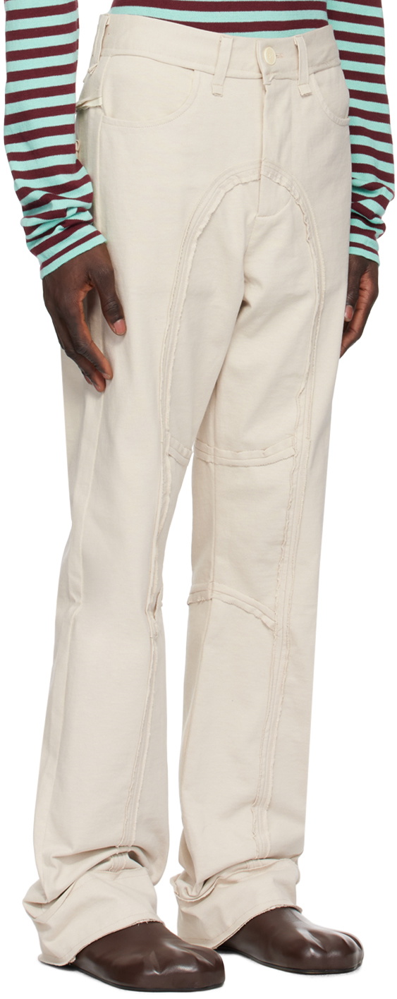 Edward Cuming Off-White Raw Edge Jeans