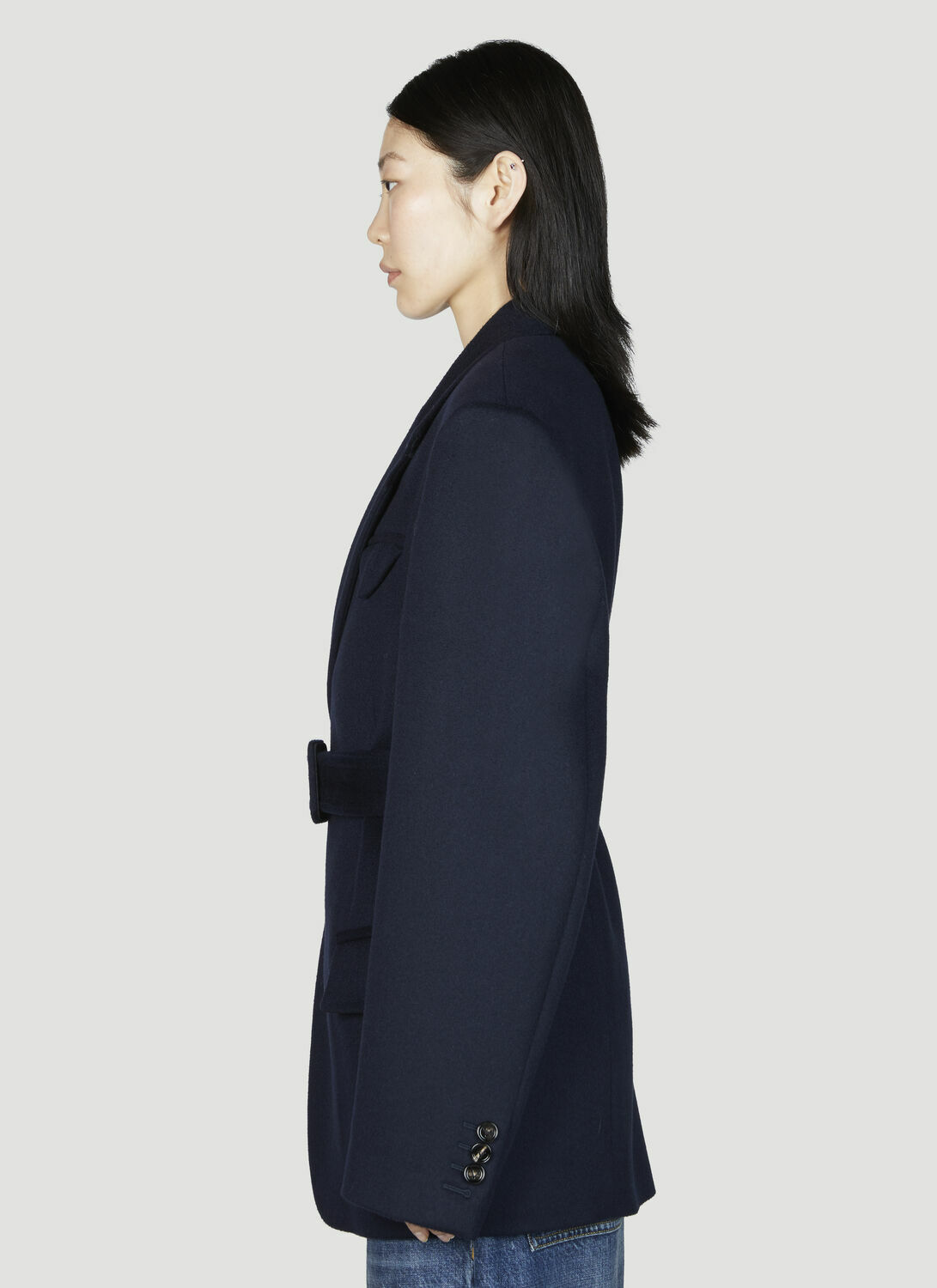 Bottega Veneta Double Wool Cashmere Belted Jacket