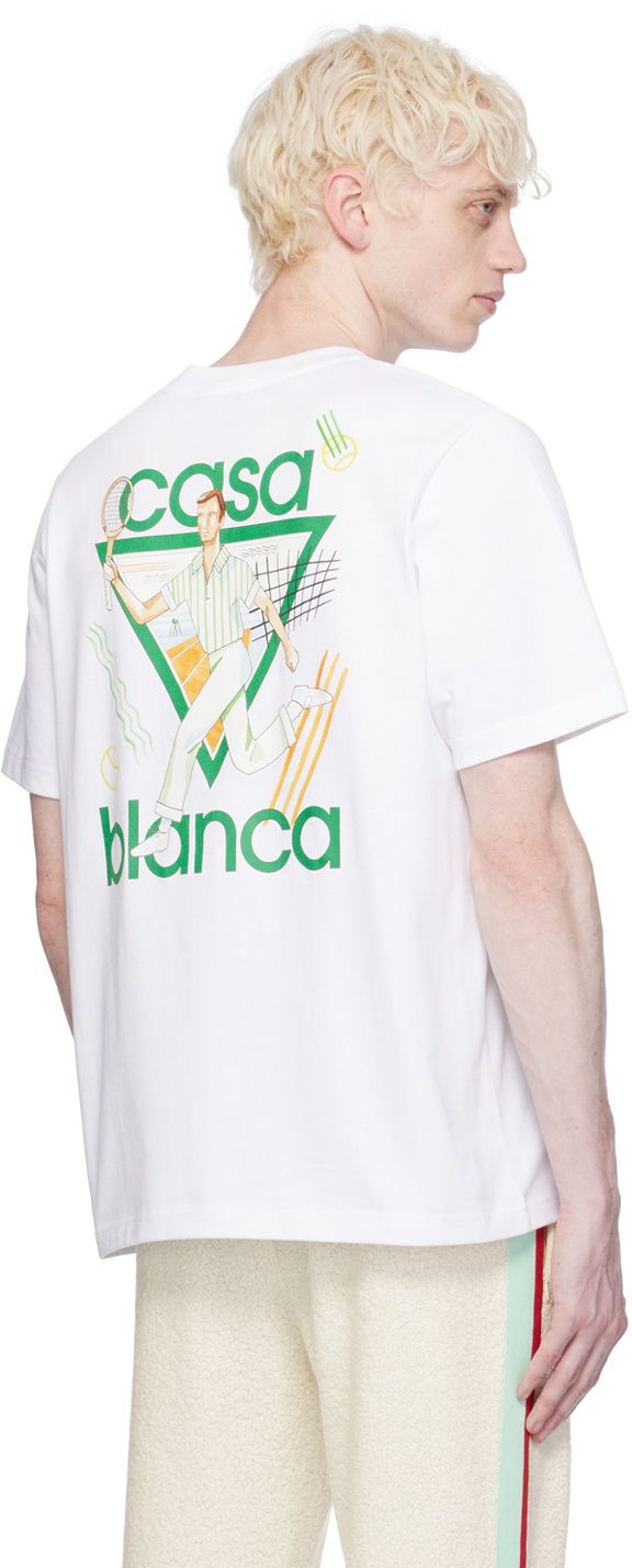 【関税込み】Casablanca SSENSE限定 ホワイト Le Jeu Tシャツ SSENSE Exclusive White 'Le Jeu' T-Shirt by Casablanca on Sale