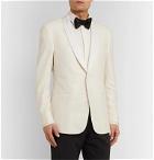 Giorgio Armani - White Shawl-Collar Slub Silk and Wool-Blend Tuxedo Jacket - White