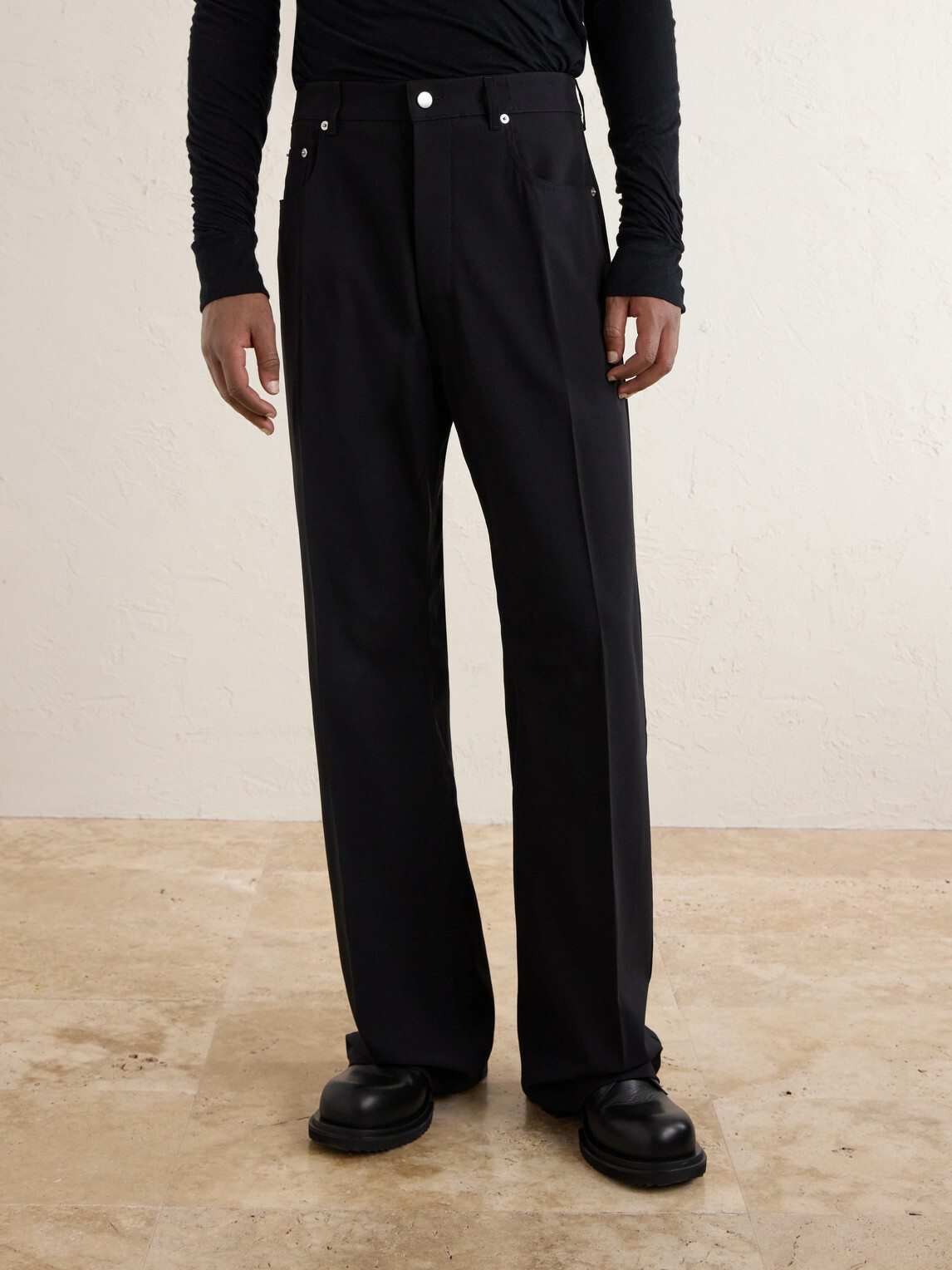 Rick Owens - Geth Straight-Leg Virgin Wool Trousers - Black
