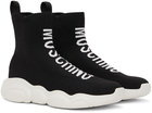 Moschino Black High Sock Sneakers