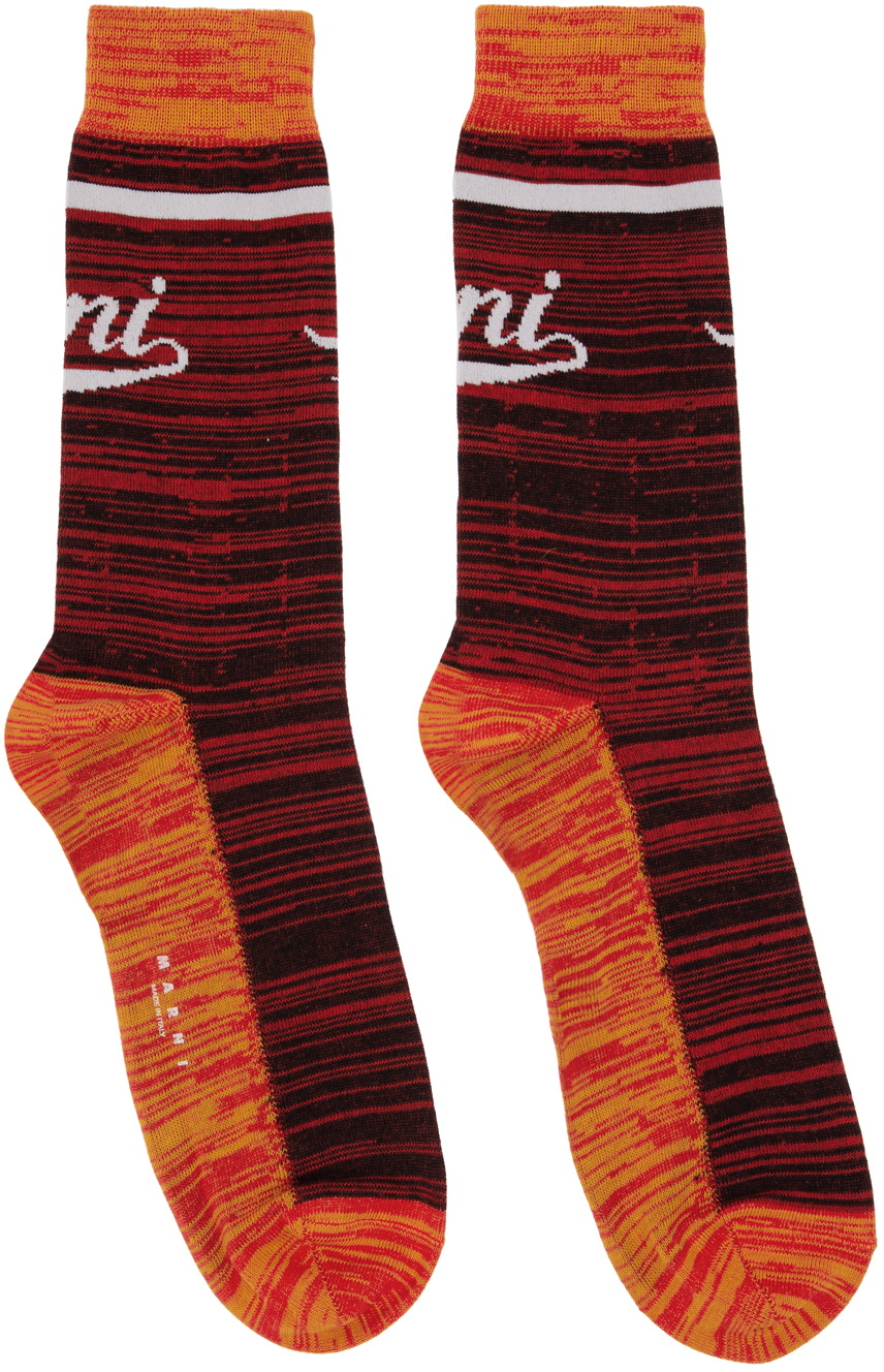 Marni Red Jacquard Socks Marni