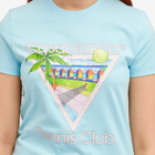 Casablanca Women's Tennis Club Icon Fitted T-Shirt in Blue