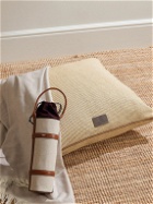 Brunello Cucinelli - Leather-Trimmed Raffia-Effect Cotton-Blend Cushion